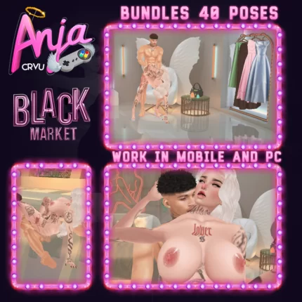 pack 40 poses imvu black market imvu